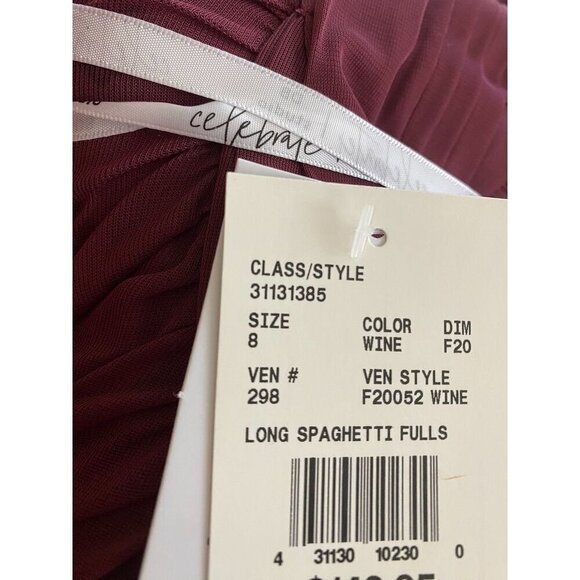 David's Bridal Celebrate F20052 Spaghetti Strap Mesh Cross Waist Dress Size 8 - Picture 13 of 15